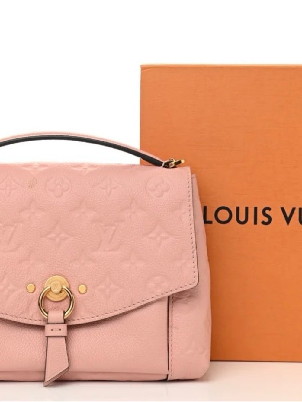Louis Vuitton Pink Empreinte Leather Top-Handle Shoulder Bag with Gold Hardware